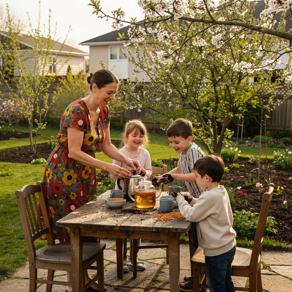 Sárgarépa magtea színes teáscsészében, gazdag aromasorral.
